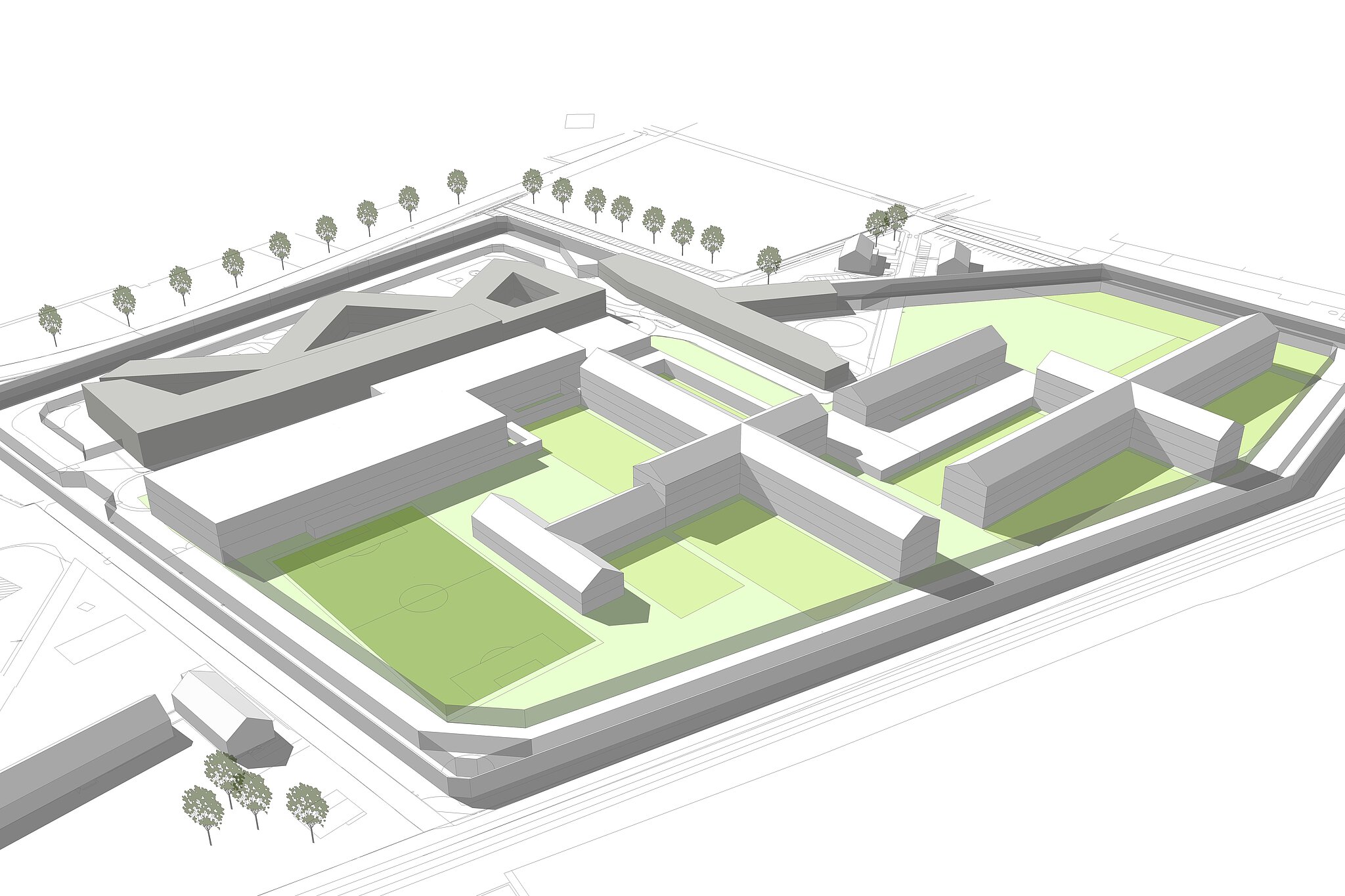 Konzeptstudie Neubau JVA Willich Lageplan aus der Konzeptstudie zum Neubau der JVA Willich