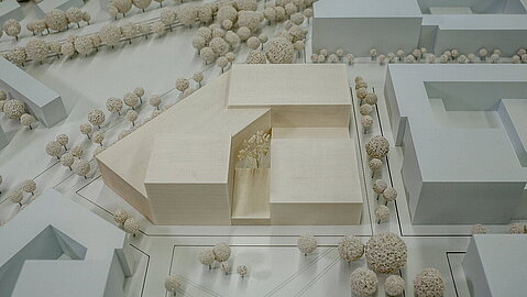 Modell des Entwurfs für das Gebäude A