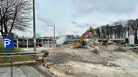 Bau des Uni-Parkhauses gestartet