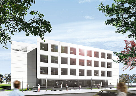 Rendering des neuen Rotationsgebäudes für die Uni Bonn