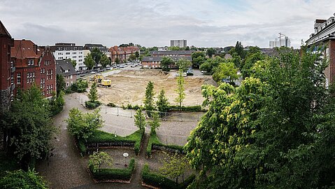 Hüffer Campus von oben aus betrachtet